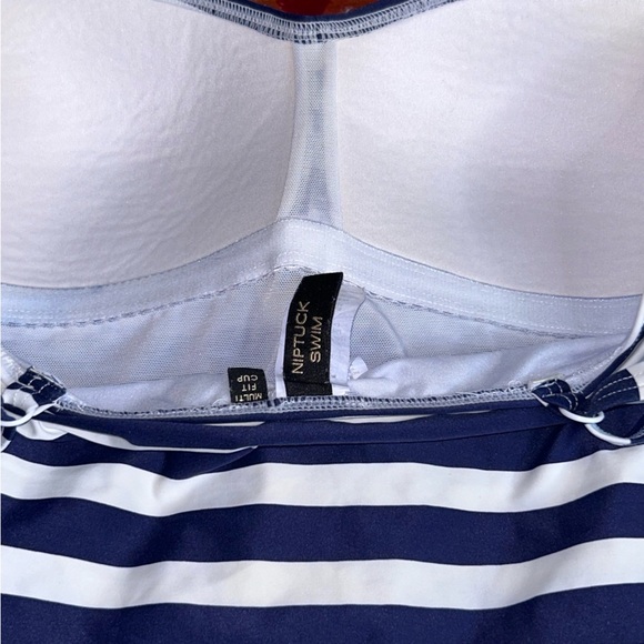 Nordstrom NipTuck Ruched Multi Fit Cup Joanne Striped Tummy Control Swimsuit 6 - Picture 15 of 16